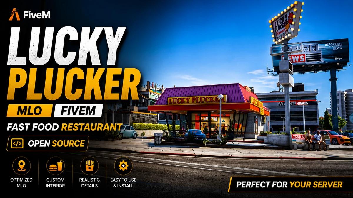 LUCKY PLUCKER MLO FiveM | Fast Food Restaurant | Open Source